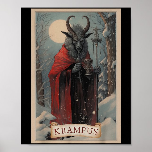 Merry Krampus Christmas Xmas Horror Ugly Sweater E Poster (Front)