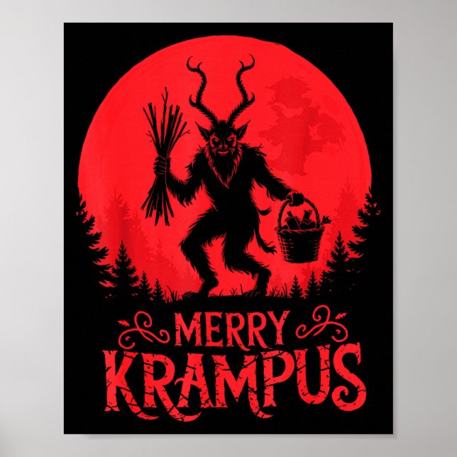 Merry Krampus Christmas Xmas Horror Ugly Sweater E Poster (Front)