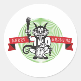 Merry Krampus Classic Round Sticker