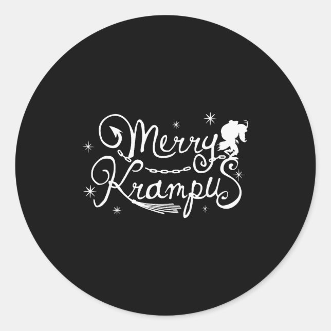 Merry Krampus German Folklore Christmas For Krampu Classic Round Sticker (Front)