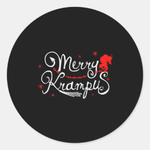 Merry Krampus German Folklore Christmas For Krampu Classic Round Sticker