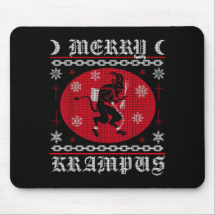 Merry Krampus. Goth Christmas Ugly Sweater. Krampu Mouse Mat
