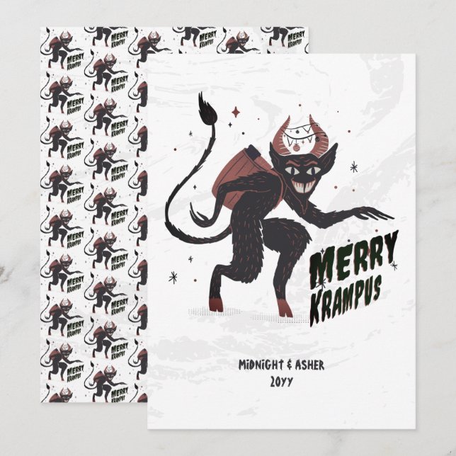 Merry Krampus Hand Drawn Art Christmas Holiday (Front/Back)