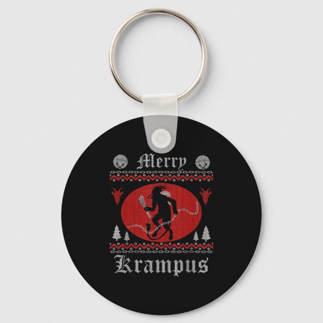 Merry Krampus Horror Christmas Shirt Evil Pajama E Key Ring (Front)