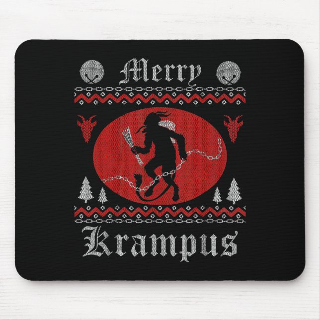 Merry Krampus Horror Christmas Shirt Evil Pajama E Mouse Mat (Front)