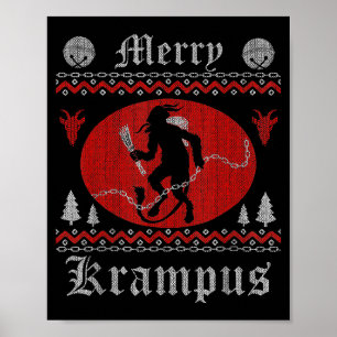 Merry Krampus Horror Christmas Shirt Evil Pajama E Poster