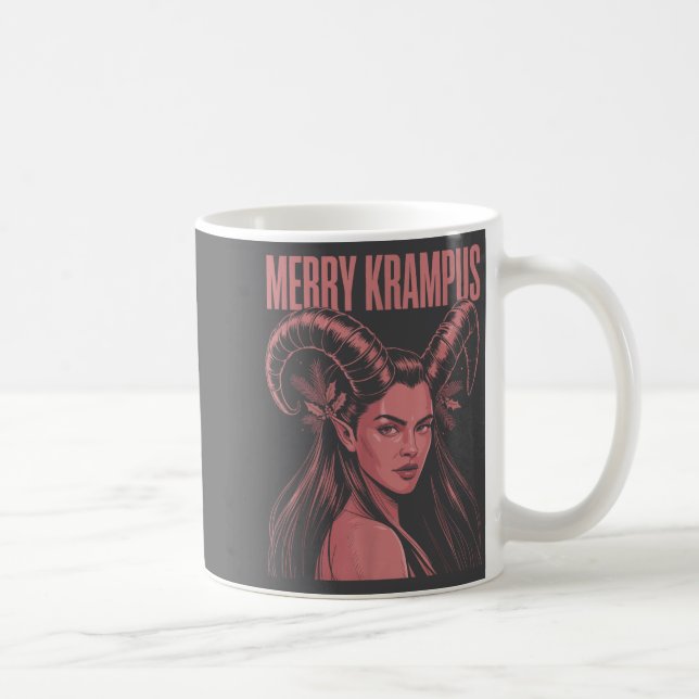 Merry Krampus Ironic Lilith Christmas Dark Feminin Coffee Mug (Right)