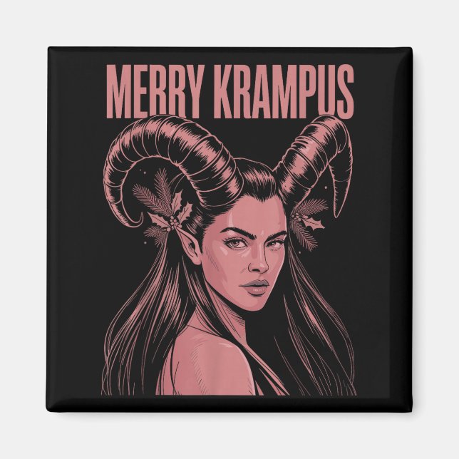 Merry Krampus Ironic Lilith Christmas Dark Feminin Magnet (Front)