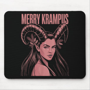 Merry Krampus Ironic Lilith Christmas Dark Feminin Mouse Mat