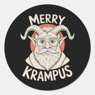 Merry Krampus Mythical Christmas Xmas Holiday Classic Round Sticker