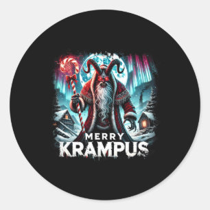 Merry Krampus Mythical Christmas Xmas Horror Kramp Classic Round Sticker