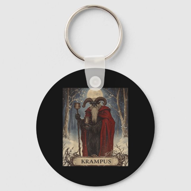 Merry Krampus Pajama Funny Christmas Horror Ugly S Key Ring (Front)