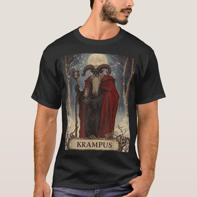 Merry Krampus Pajama Funny Christmas Horror Ugly S T-Shirt (Front)