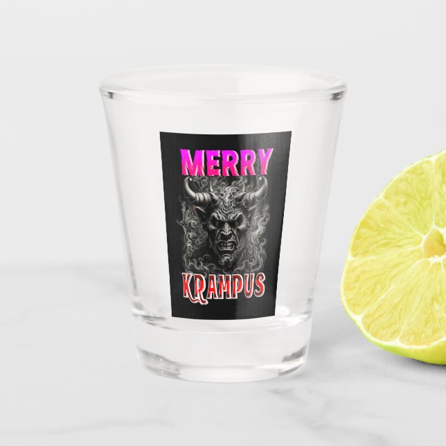 Merry Krampus Shot Glass (Front)
