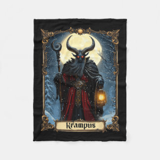 Merry Krampus Tarot Card Christmas Horror Ugly Swe Fleece Blanket