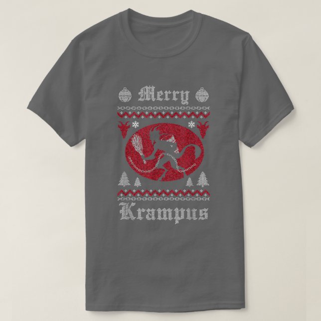 Merry Krampus, Ugly Christmas Sweater, Merry Chris T-Shirt (Design Front)