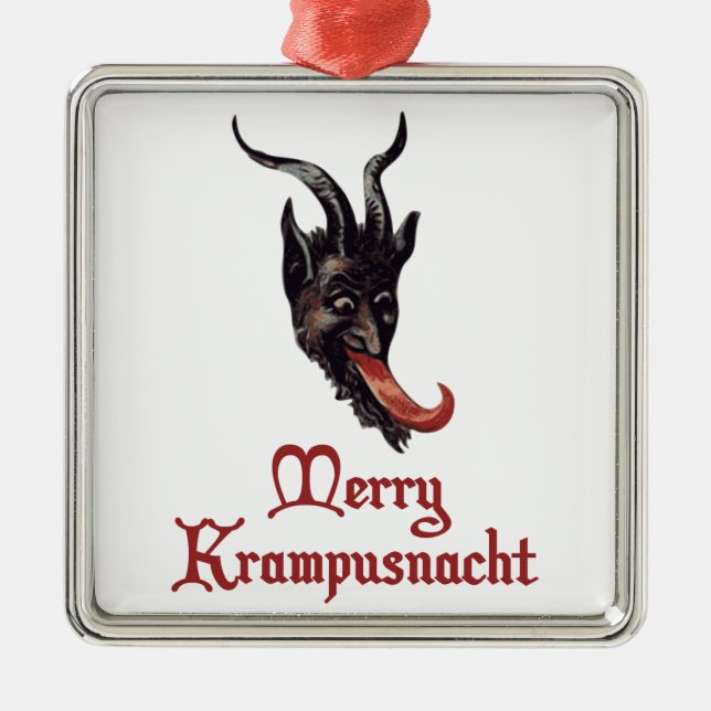 Merry Krampusnacht Metal Tree Decoration (Front)
