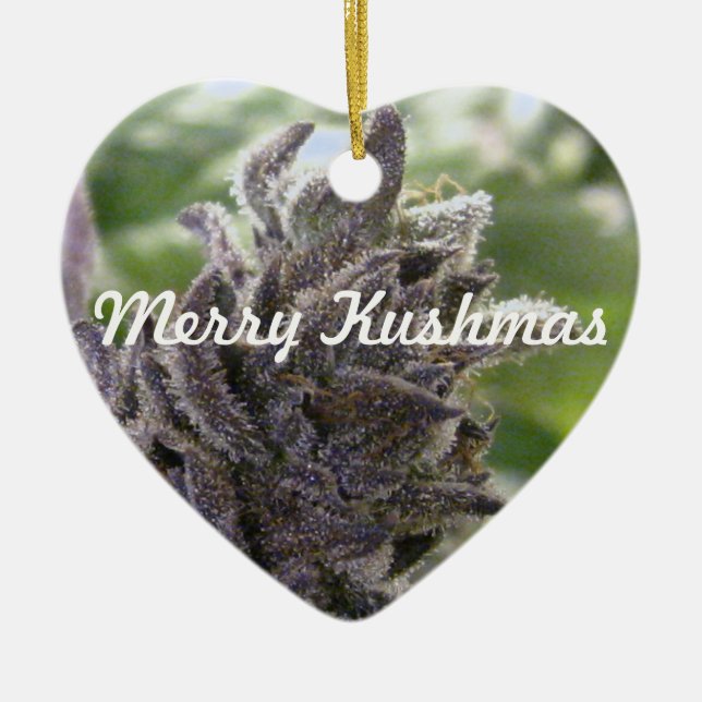 Merry Kushmas Ceramic Tree Decoration (Front)