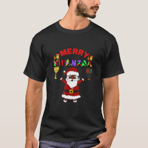 Merry Kwanzaa Santa Black Christmas African Americ T-Shirt
