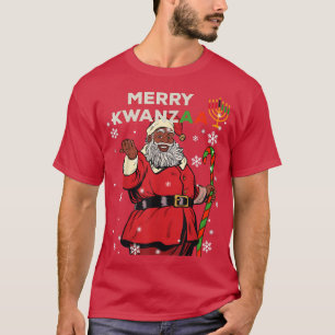 Merry Kwanzaa Santa Claus Black Christmas African  T-Shirt