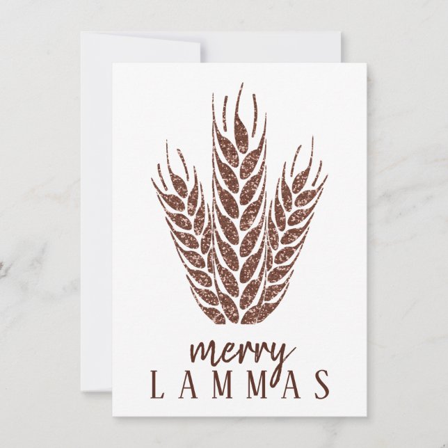 Merry Lammas Autumn Glitter Wheat Pagan Holiday (Front)
