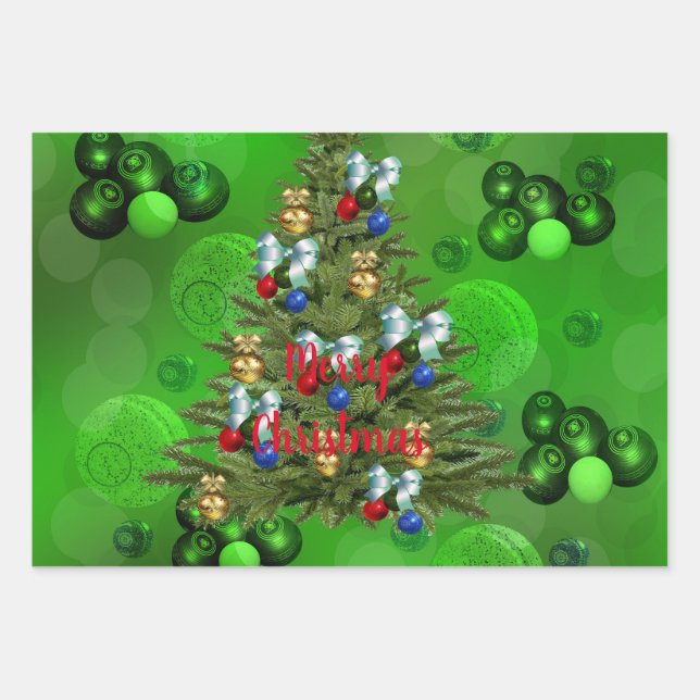 Merry Lawn Bowls Christmas, Gift Wrap Sheets, (Front)