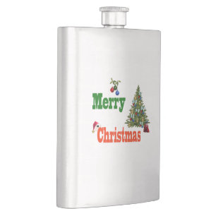 Merry Lawn Bowls Christmas, Hip Flask