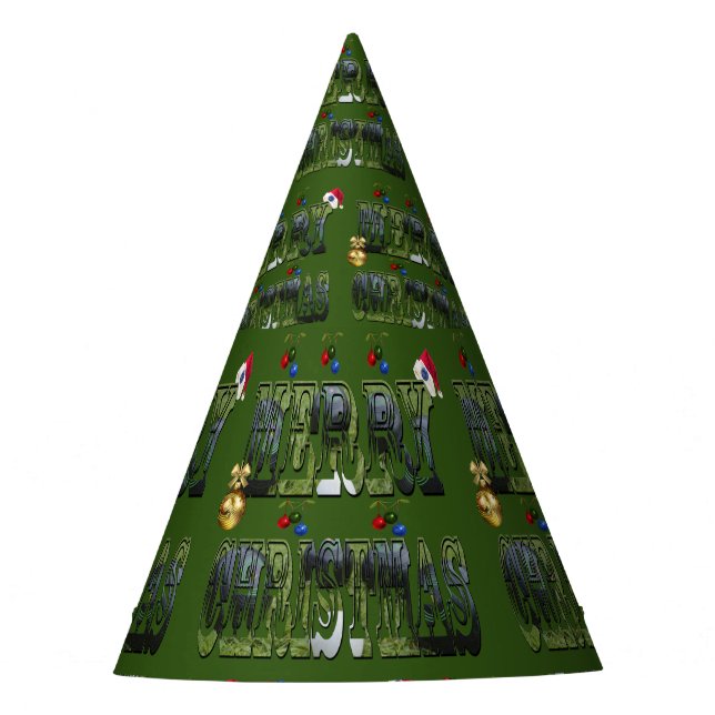 Merry Lawn Bowls Christmas, Party Hat (Front)