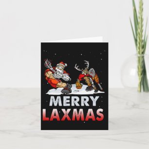 Merry Laxmas-ugly Christmas Lacrosse Santa Reindee Card