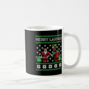 Merry Laxmas Ugly Christmas Lacrosse Santa Reindee Coffee Mug