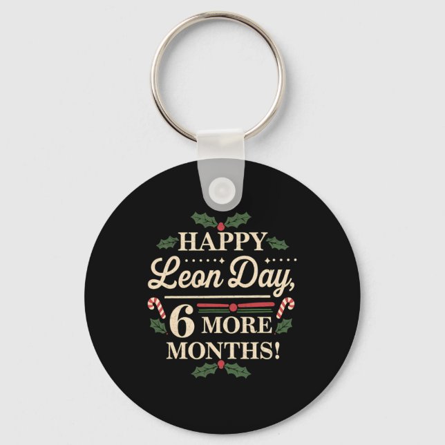 Merry Leon Day Noel Ckwards Funny Christmas Countd Key Ring (Front)