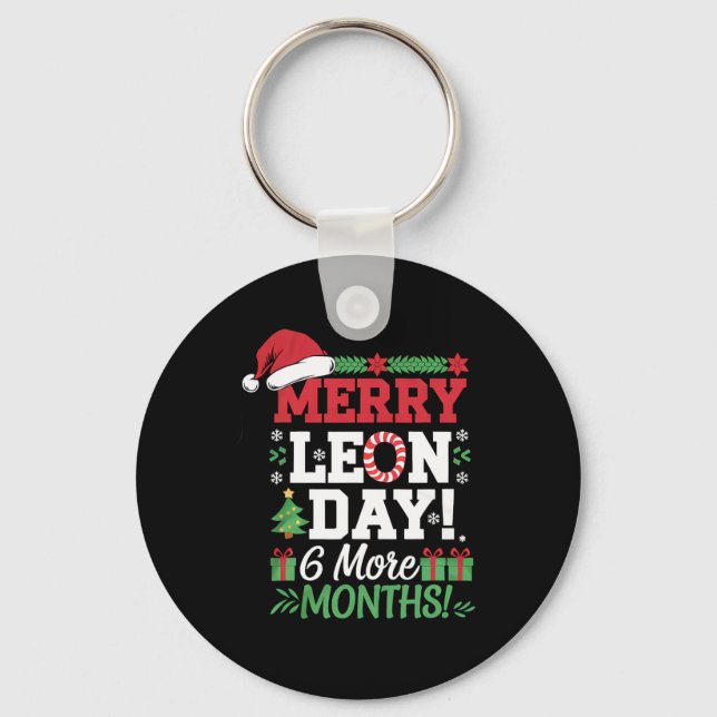 Merry Leon Day Noel Ckwards Funny Christmas Countd Key Ring (Front)