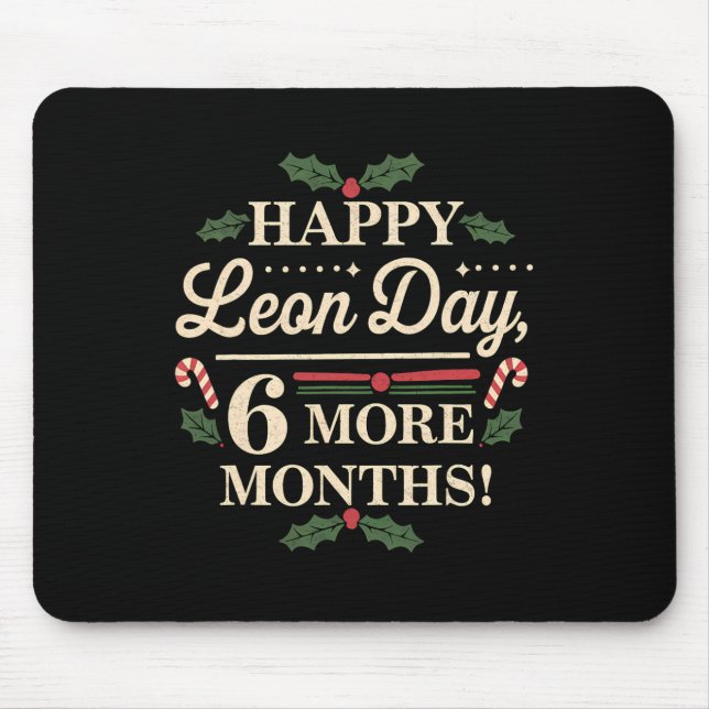 Merry Leon Day Noel Ckwards Funny Christmas Countd Mouse Mat (Front)