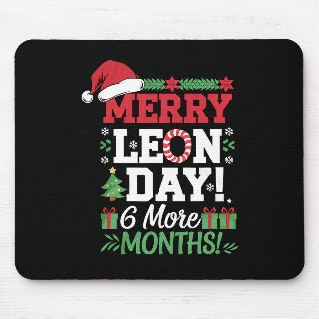 Merry Leon Day Noel Ckwards Funny Christmas Countd Mouse Mat (Front)