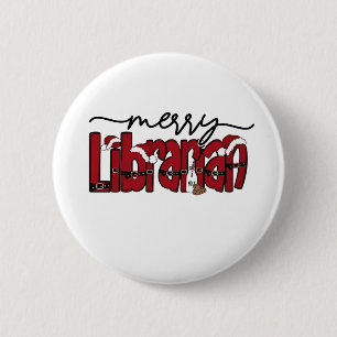 Merry Librarian Christmas Book Lover Library 6 Cm Round Badge