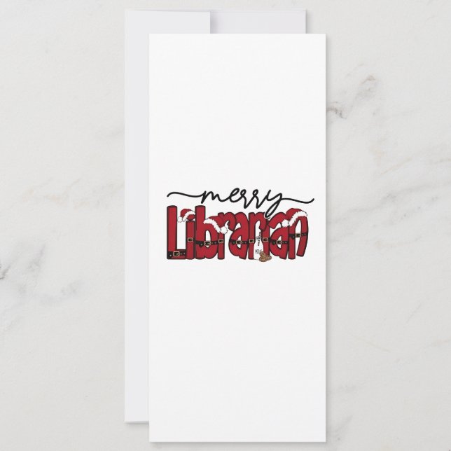 Merry Librarian Christmas Book Lover Library  Invitation (Front)