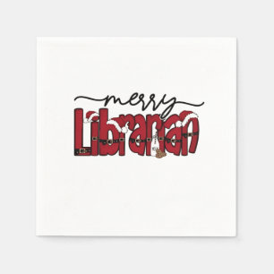 Merry Librarian Christmas Book Lover Library Napkin
