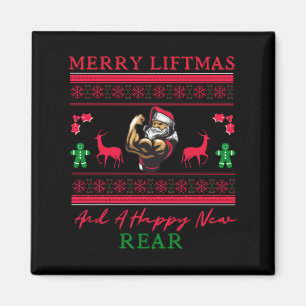 Merry Liftmas And A Happy New Rear Ugly Xmas Gym W Magnet