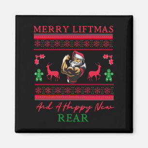 Merry Liftmas And A Happy New Rear Ugly Xmas Gym W Magnet
