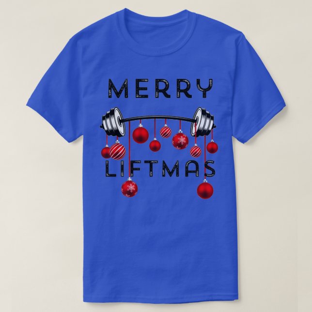 Merry LIftmas Christmas Gym Workout  T-Shirt (Design Front)