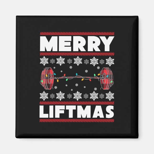 Merry Liftmas Fun Christmas Gym Workout Fitness Gi Magnet (Front)