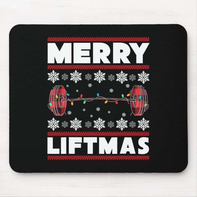 Merry Liftmas Fun Christmas Gym Workout Fitness Gi Mouse Mat (Front)