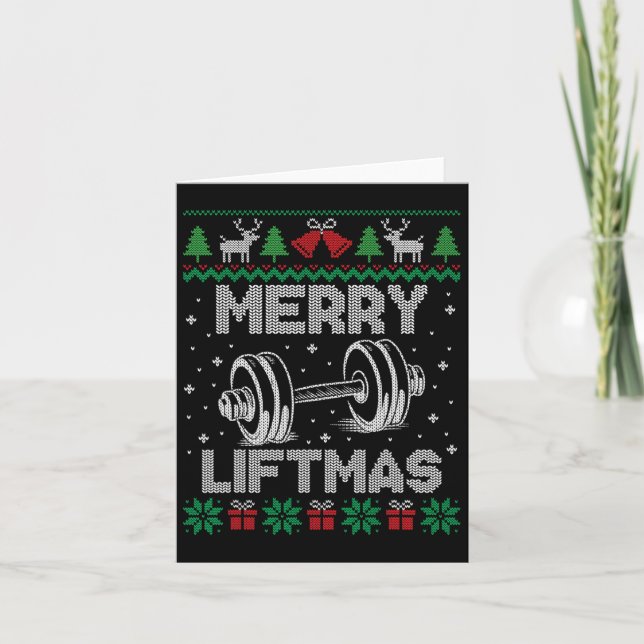 Merry Liftmas Funny Christmas Gym Workout Fitness  Card (Front)