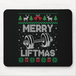 Merry Liftmas Funny Christmas Gym Workout Fitness Mouse Mat