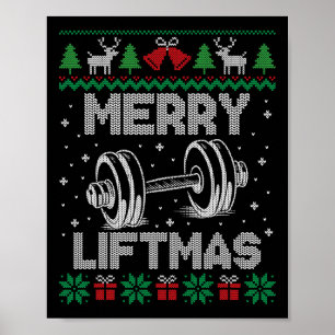 Merry Liftmas Funny Christmas Gym Workout Fitness  Poster