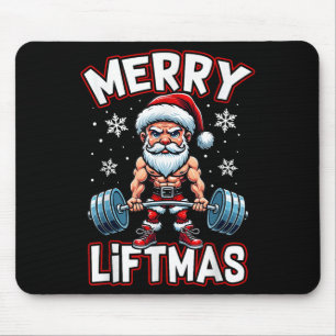 Merry Liftmas Funny Santa Claus Workout Gym Fitnes Mouse Mat