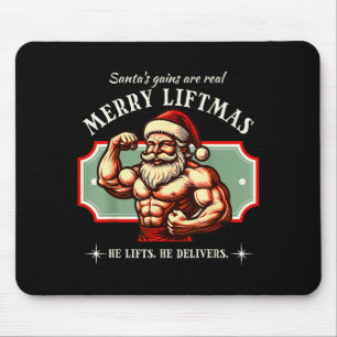 Merry Liftmas Gym Santa Funny Bodybuilder Bodybuil Mouse Mat