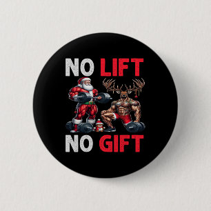 Merry Liftmas Muscle Santa Weightlifting Xmas Body 6 Cm Round Badge