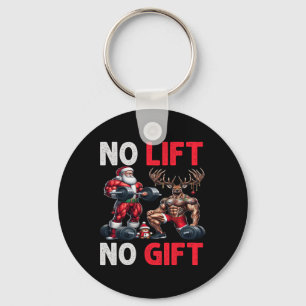 Merry Liftmas Muscle Santa Weightlifting Xmas Body Key Ring