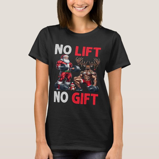 Merry Liftmas Muscle Santa Weightlifting Xmas Body T-Shirt (Front)